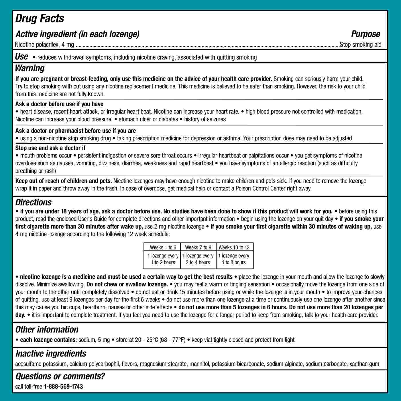 Nicorette Mini Nicotine Lozenges, 4 mg, Mint; image 3 of 8