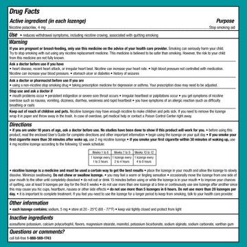 Nicorette Mini Nicotine Lozenges, 4 mg, Mint, 20 ct