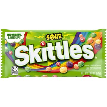 Skittles Sour Chewy Fruit Candy - Full Size, 1.8 oz