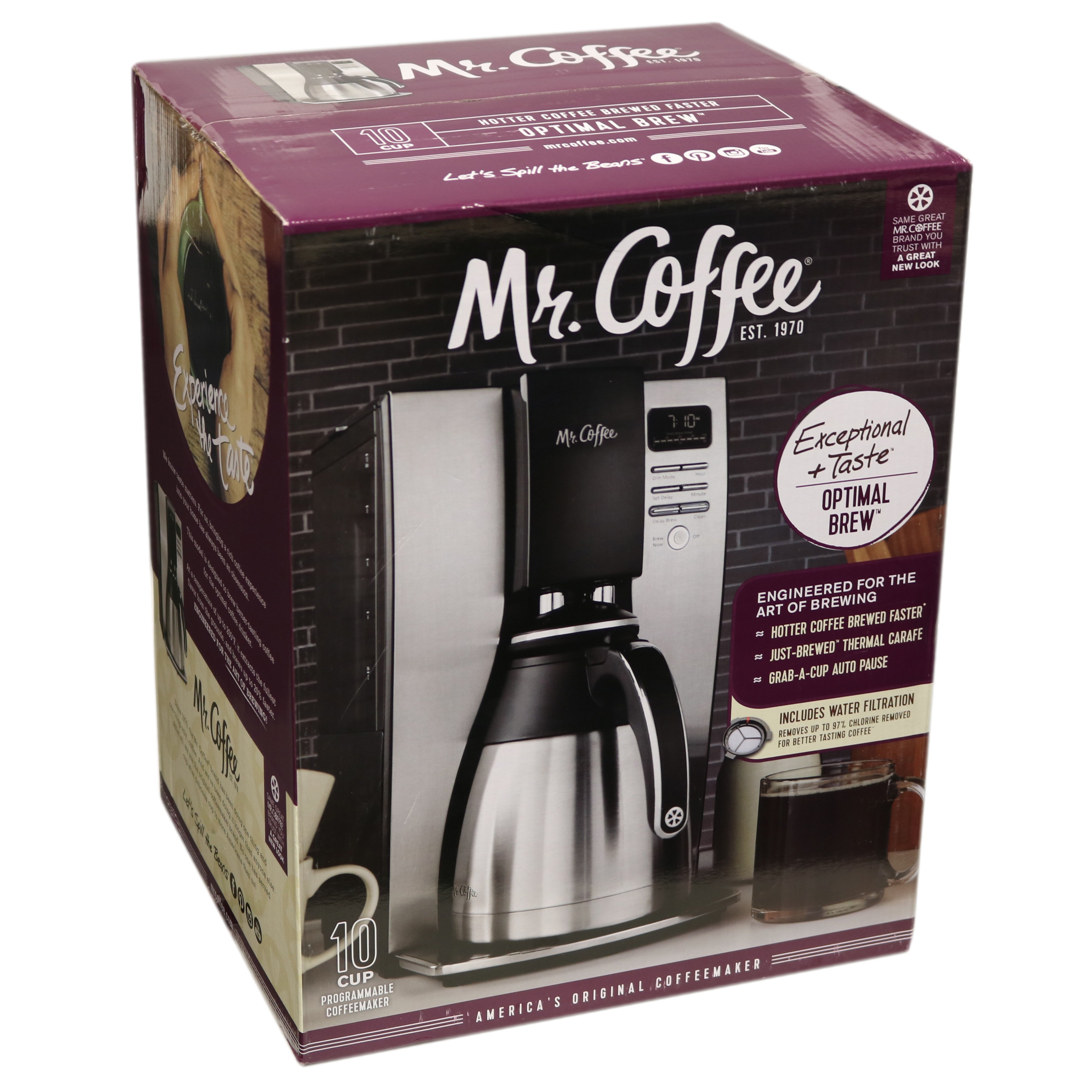 Mr Coffee Optimal Brew 10 Cup Programmable Coffee Maker With Thermal Carafe Shop Appliances At H E B