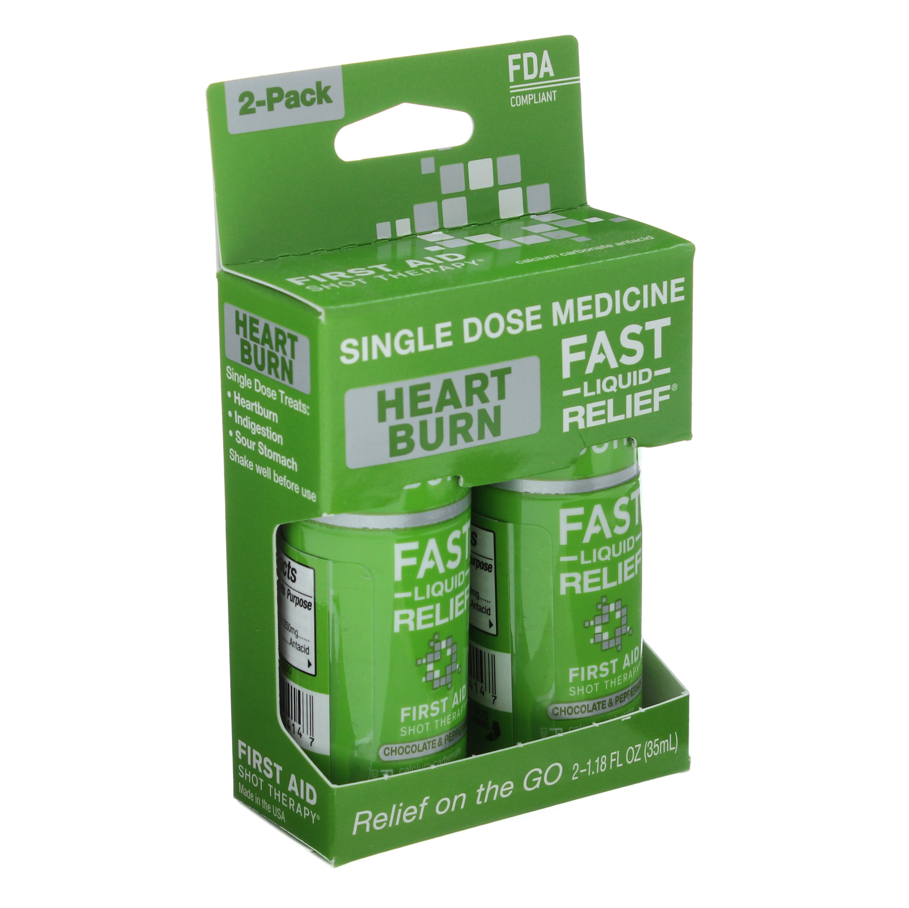 First Aid Shot Therapy Heartburn Relief, Chocolate & Peppermint Shop Digestion & Nausea at HEB