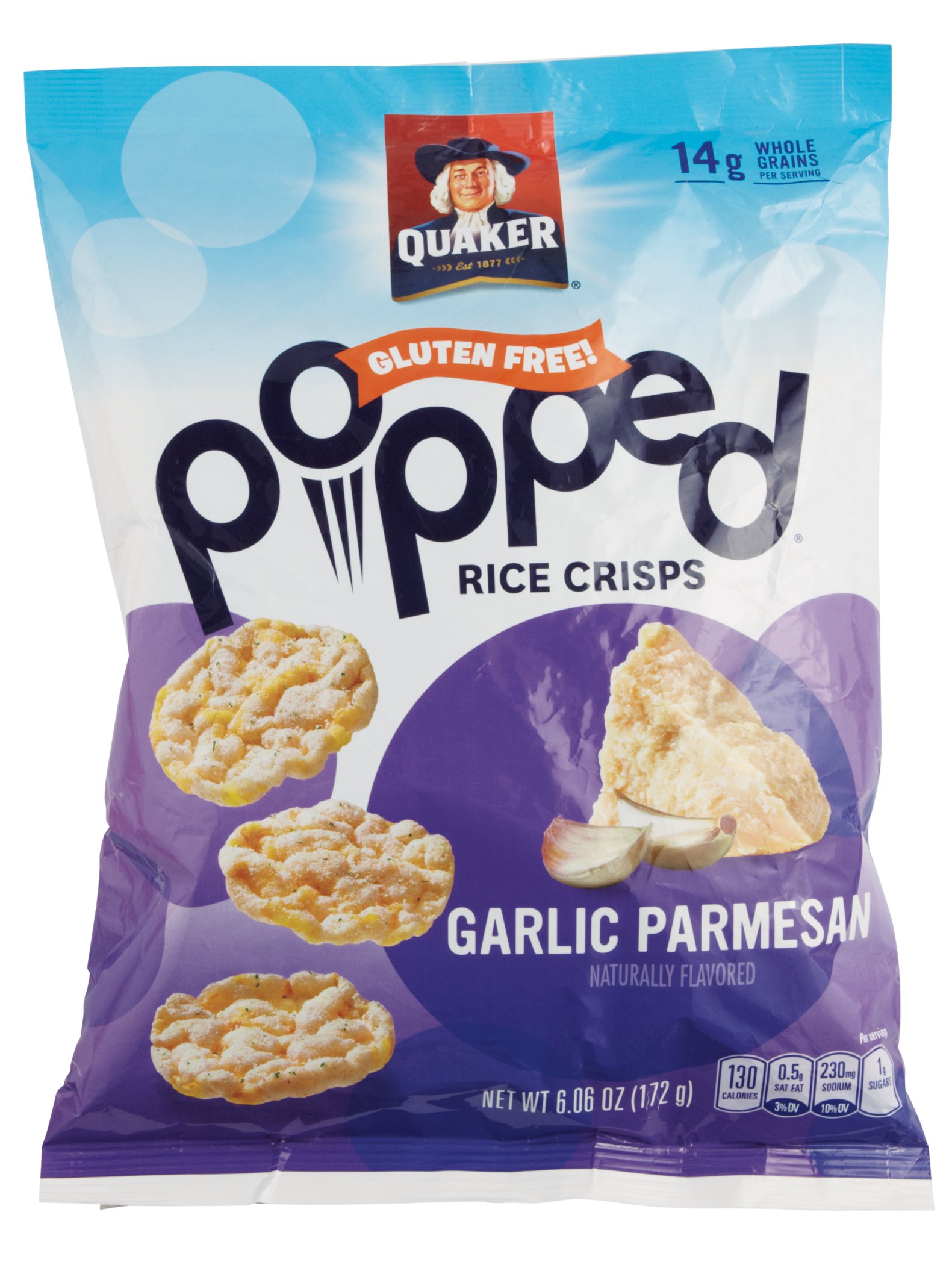 Quaker Gluten Free Popped Rice Crisps, Garlic Parmesan Shop Rice
