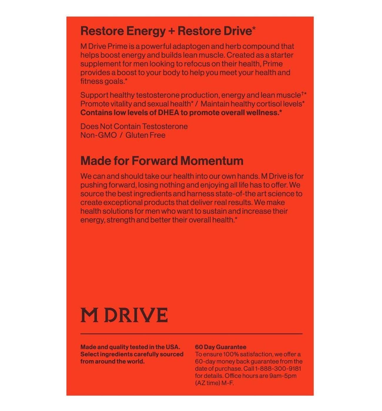 M Drive Prime Testosterone Support Capsules; image 3 of 4