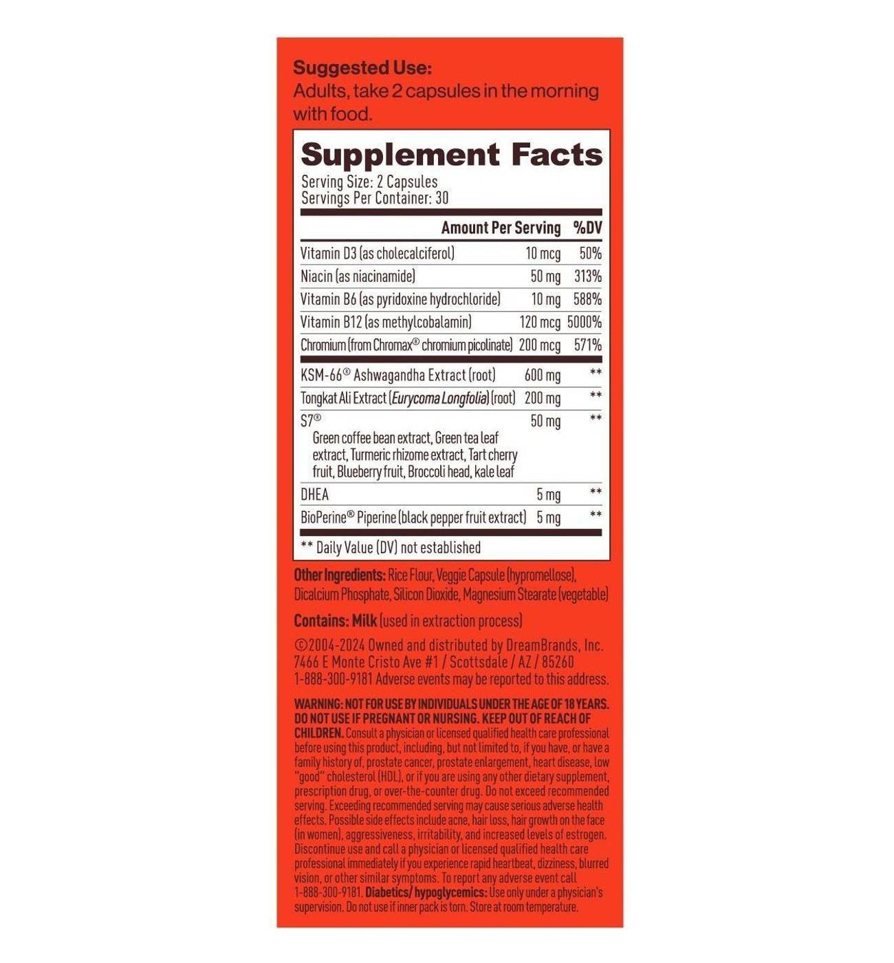 M Drive Prime Testosterone Support Capsules; image 4 of 4