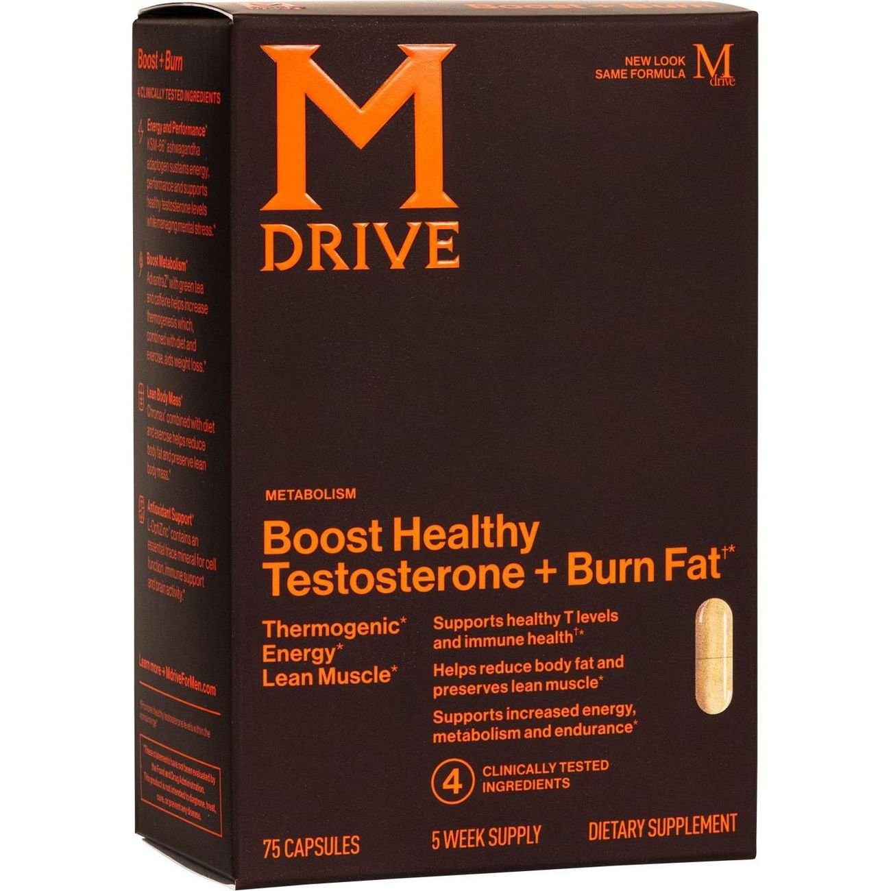 Mdrive Boost & Burn Testosterone Capsules Shop Diet & fitness at HEB
