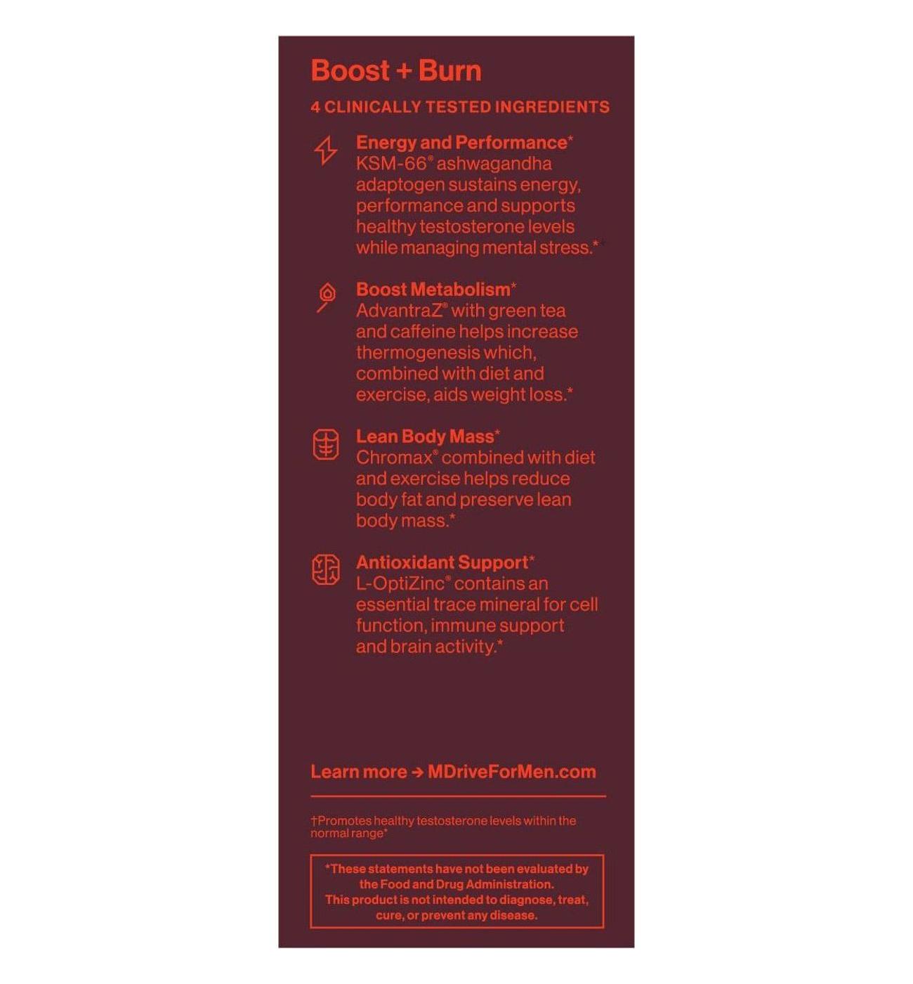 M Drive Boost Testosterone & Burn Fat Capsules; image 2 of 4