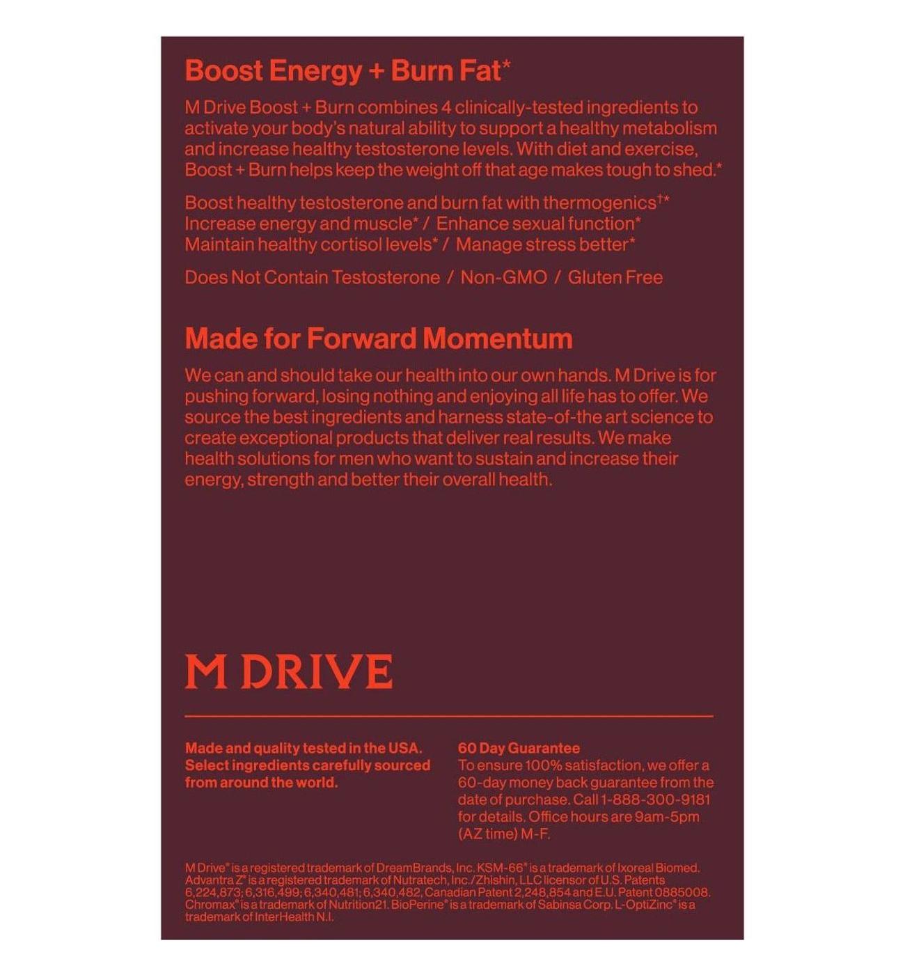 M Drive Boost Testosterone & Burn Fat Capsules; image 4 of 4