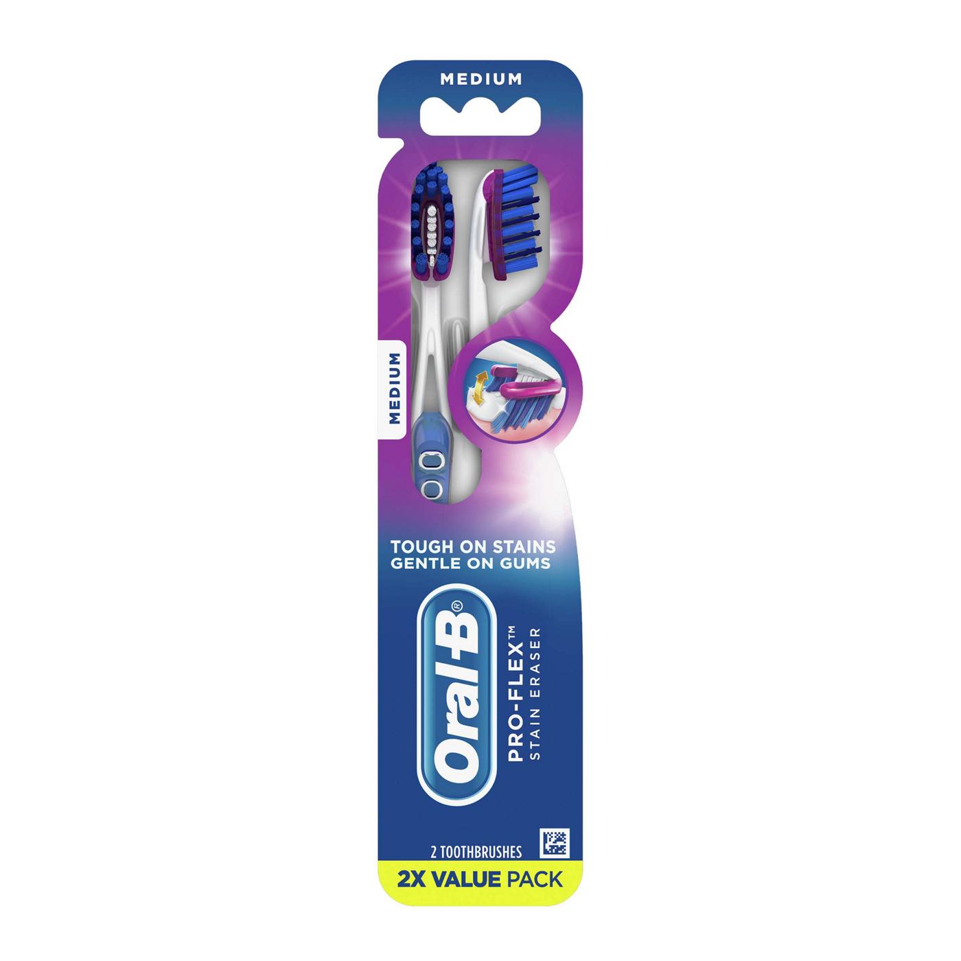 Oral-B Pro-Flex Stain Eraser Medium Toothbrushes; image 1 of 8