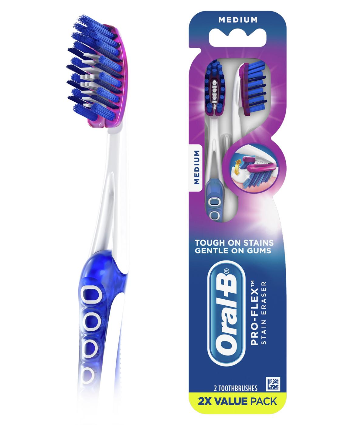 Oral-B Pro-Flex Stain Eraser Medium Toothbrushes; image 6 of 8