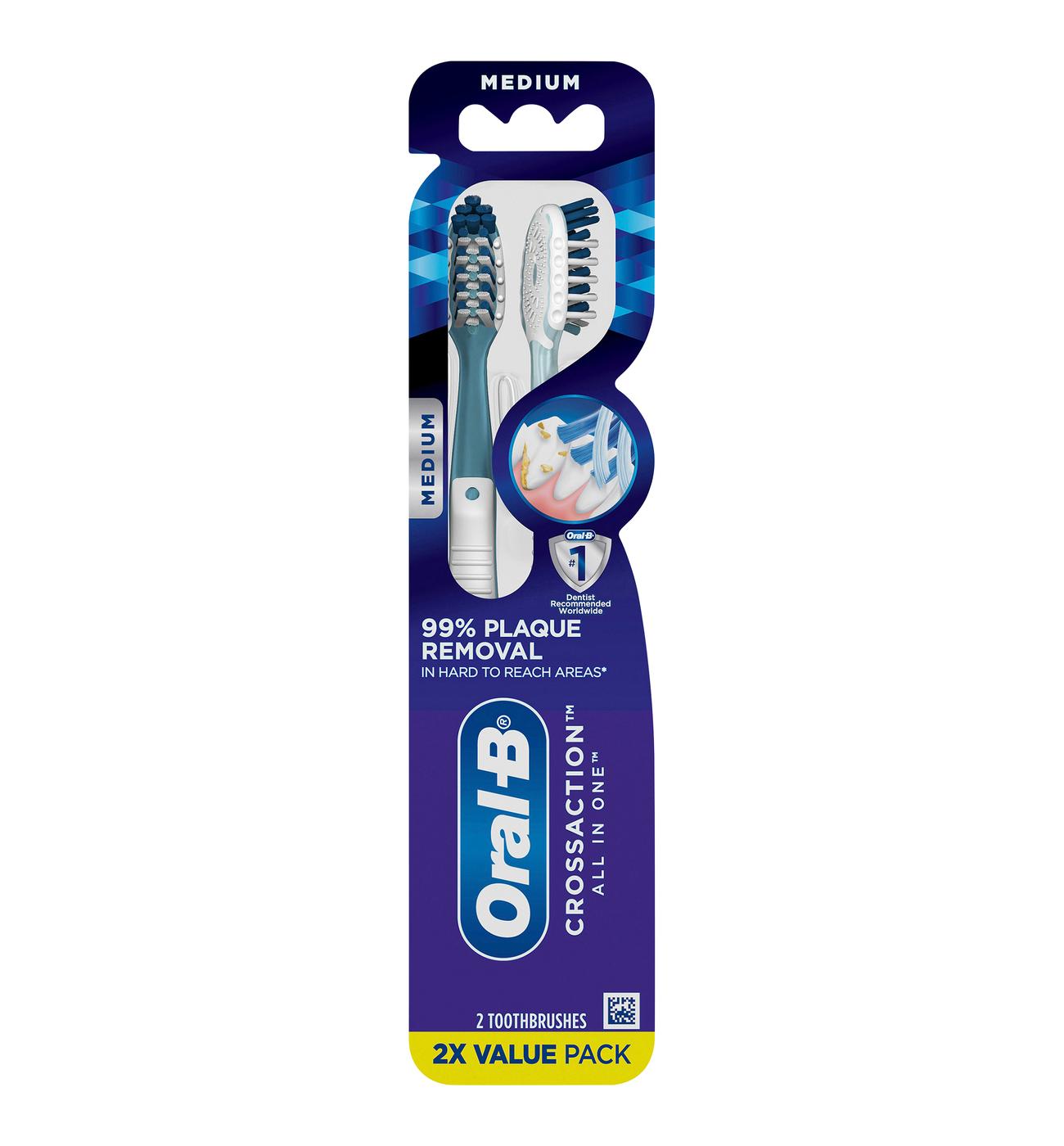 Oral-B CrossAction All In One Medium Toothbrushes; image 1 of 9