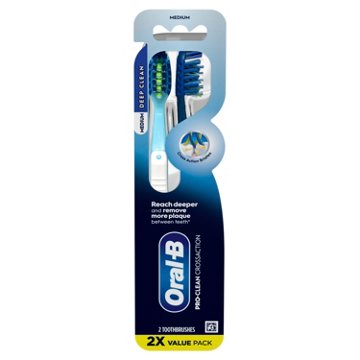 Oral-B CrossAction All In One Toothbrushes - Deep Plaque Removal, Medium, 2 ct