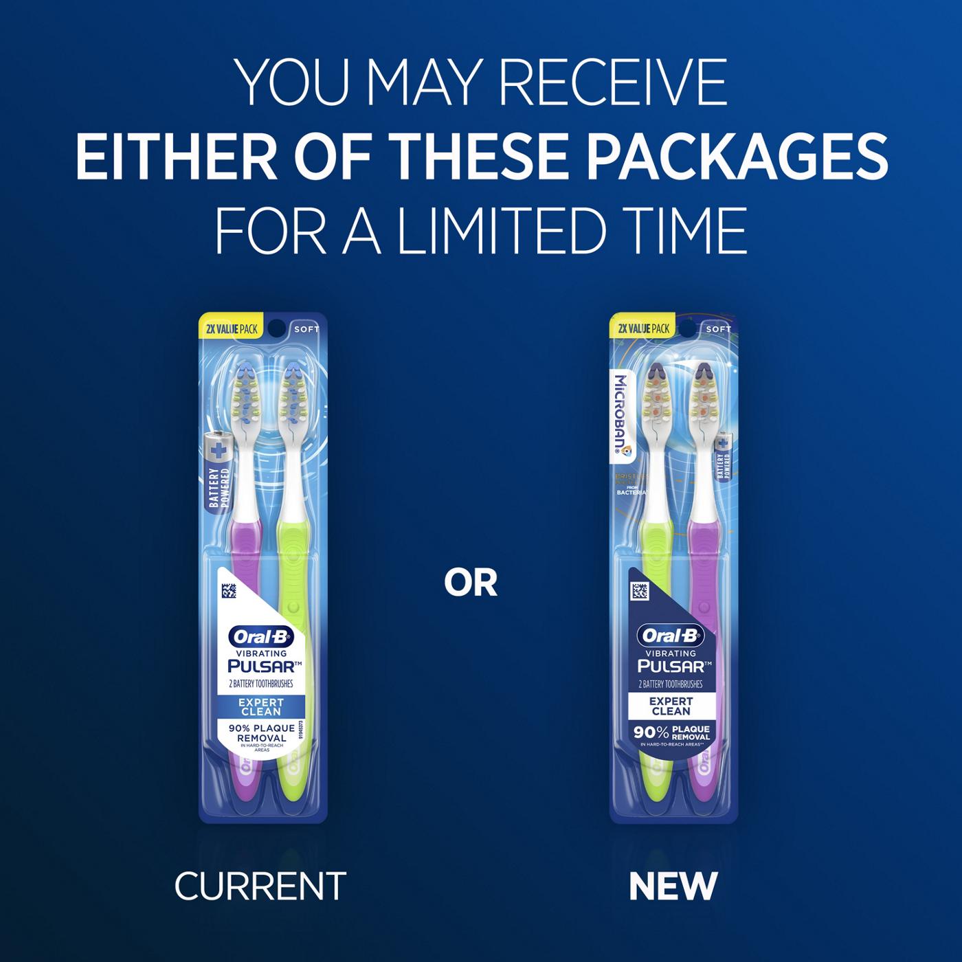 Oral-B Pulsar Expert Clean Battery Soft Toothbrushes; image 3 of 6