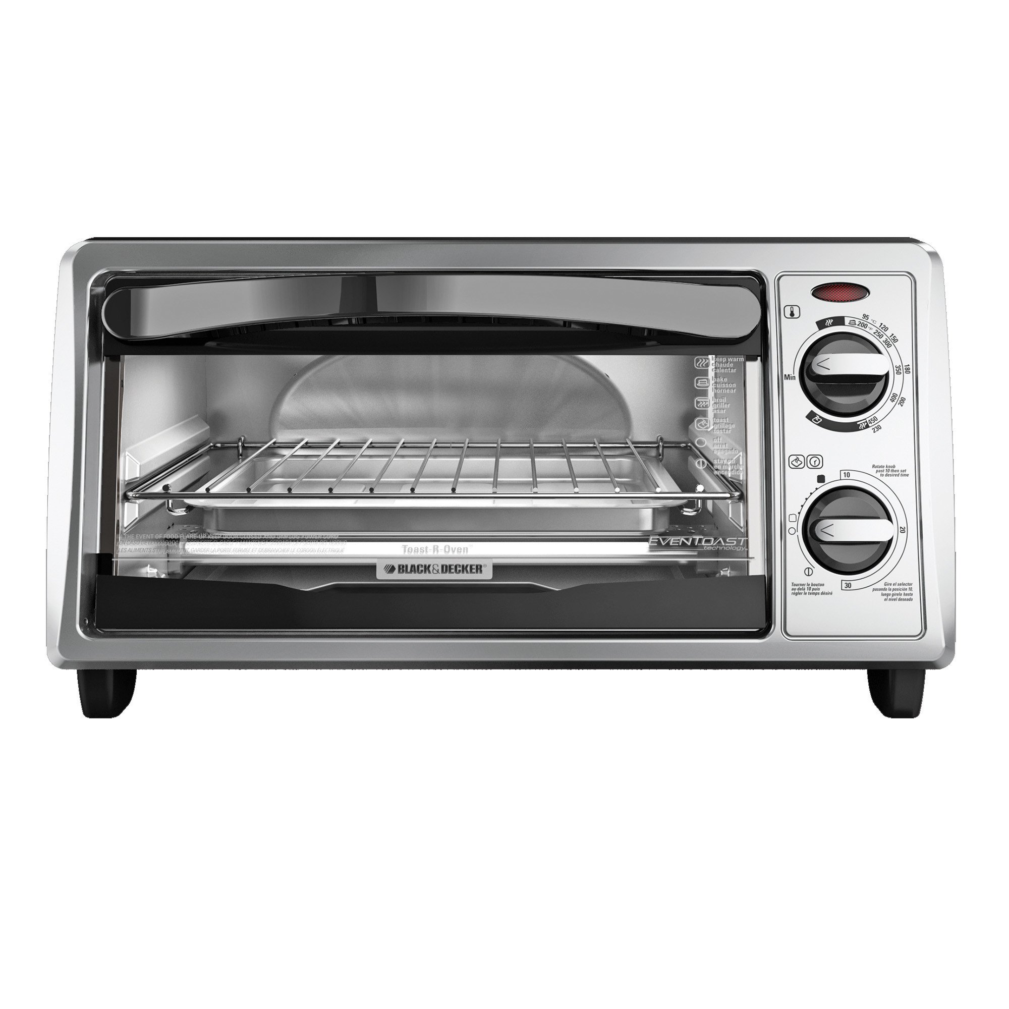 BLACK+DECKER 4-Slice Stainless Steel Toaster Oven TO1313SBD - The