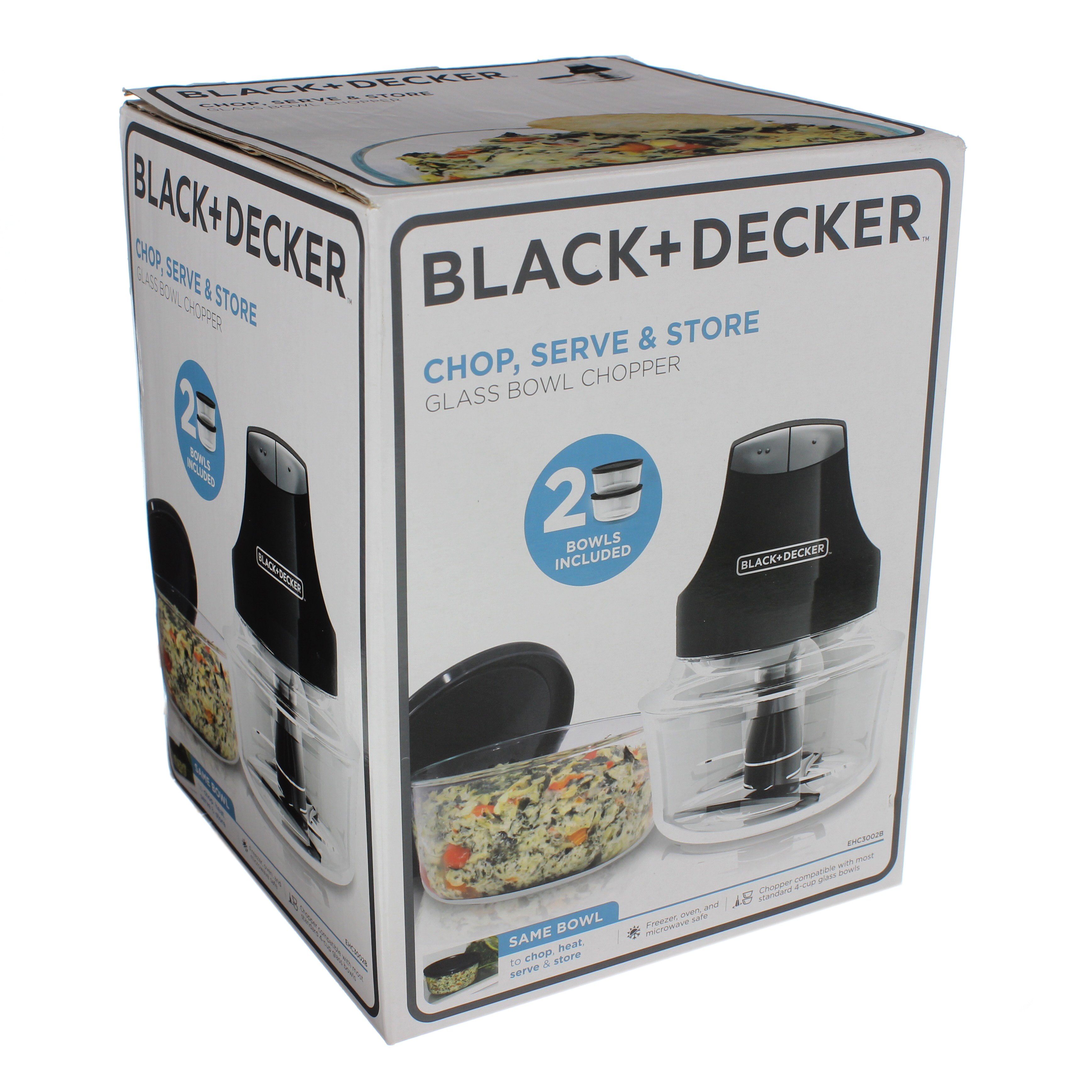 Electric Chopper BLACK & DECKER Multi-Purpose 4-Cup Glass Bowl &  Storage Lid