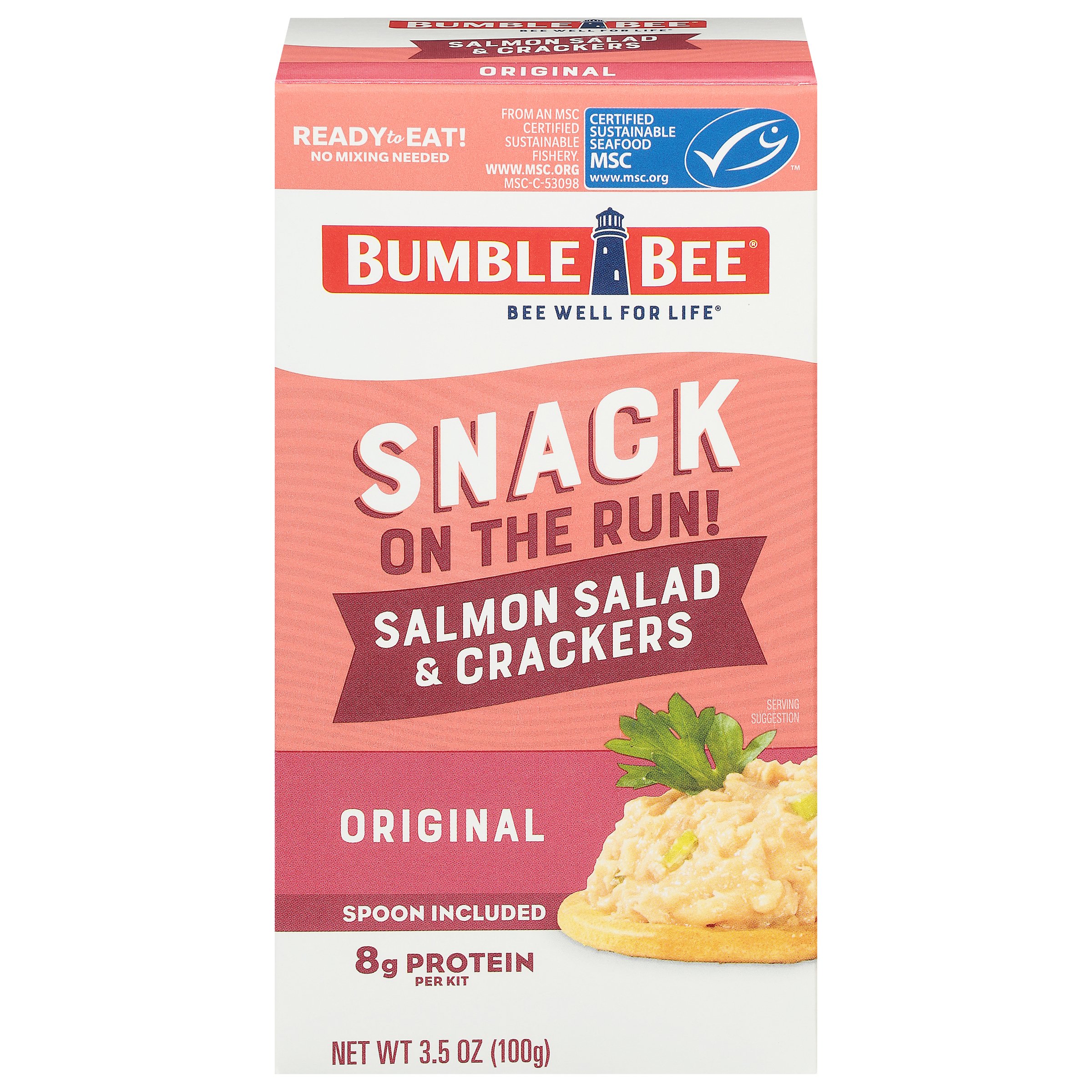 Bumble Bee Snack on the Run! Salmon Salad with Crackers, 3.5 oz