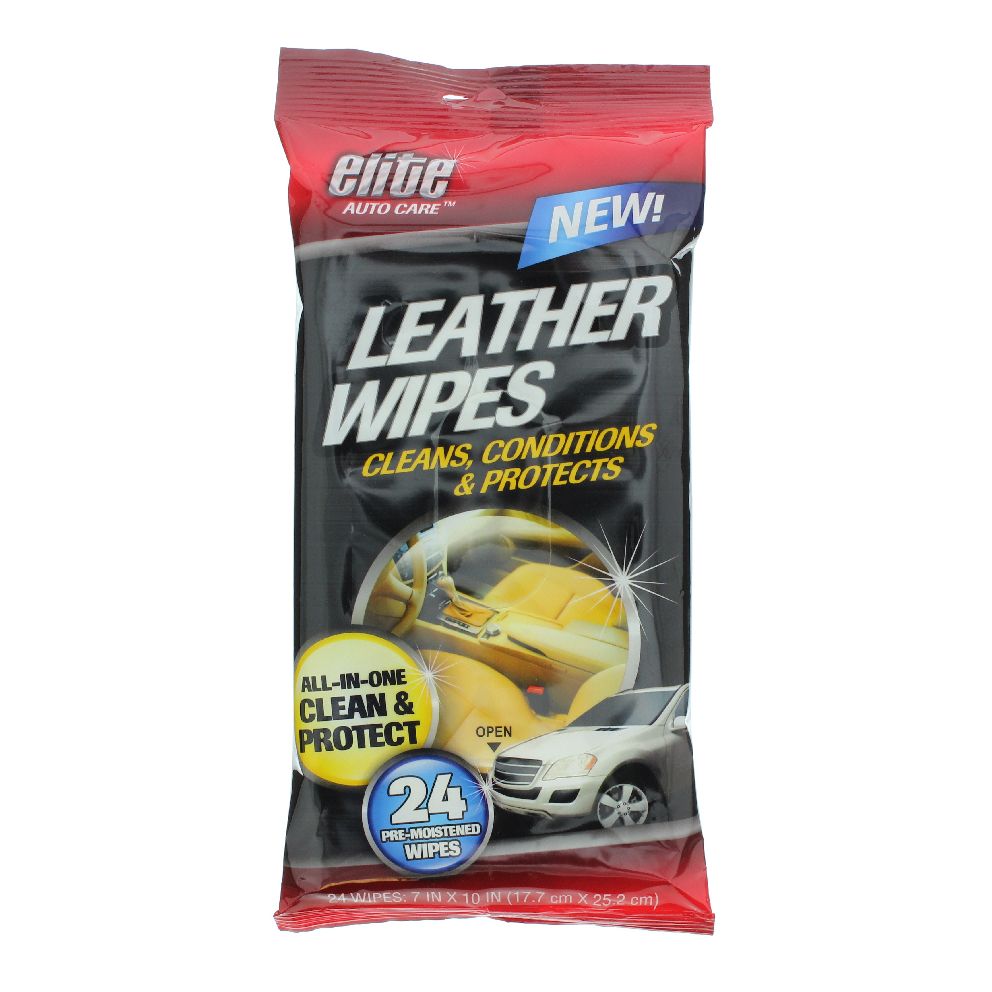 Elite Auto Care Pre-Moistened Leather Wipes