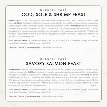 Fancy Feast Purina Collection Grain Free Wet Cat Food Variety Pack - Seafood Classic Pate
