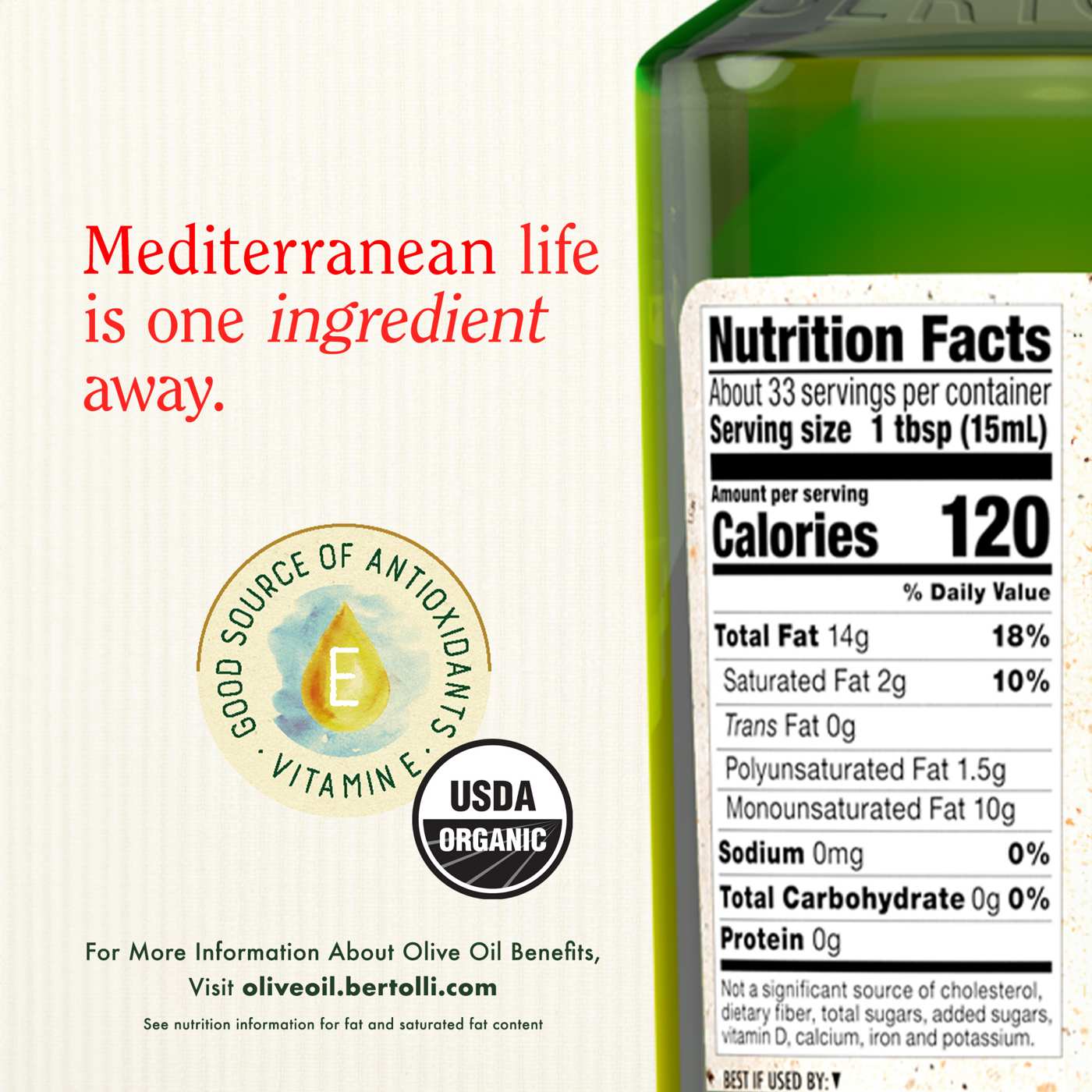 Bertolli Rich-Tasting Organic Extra Virgin Olive Oil; image 2 of 2