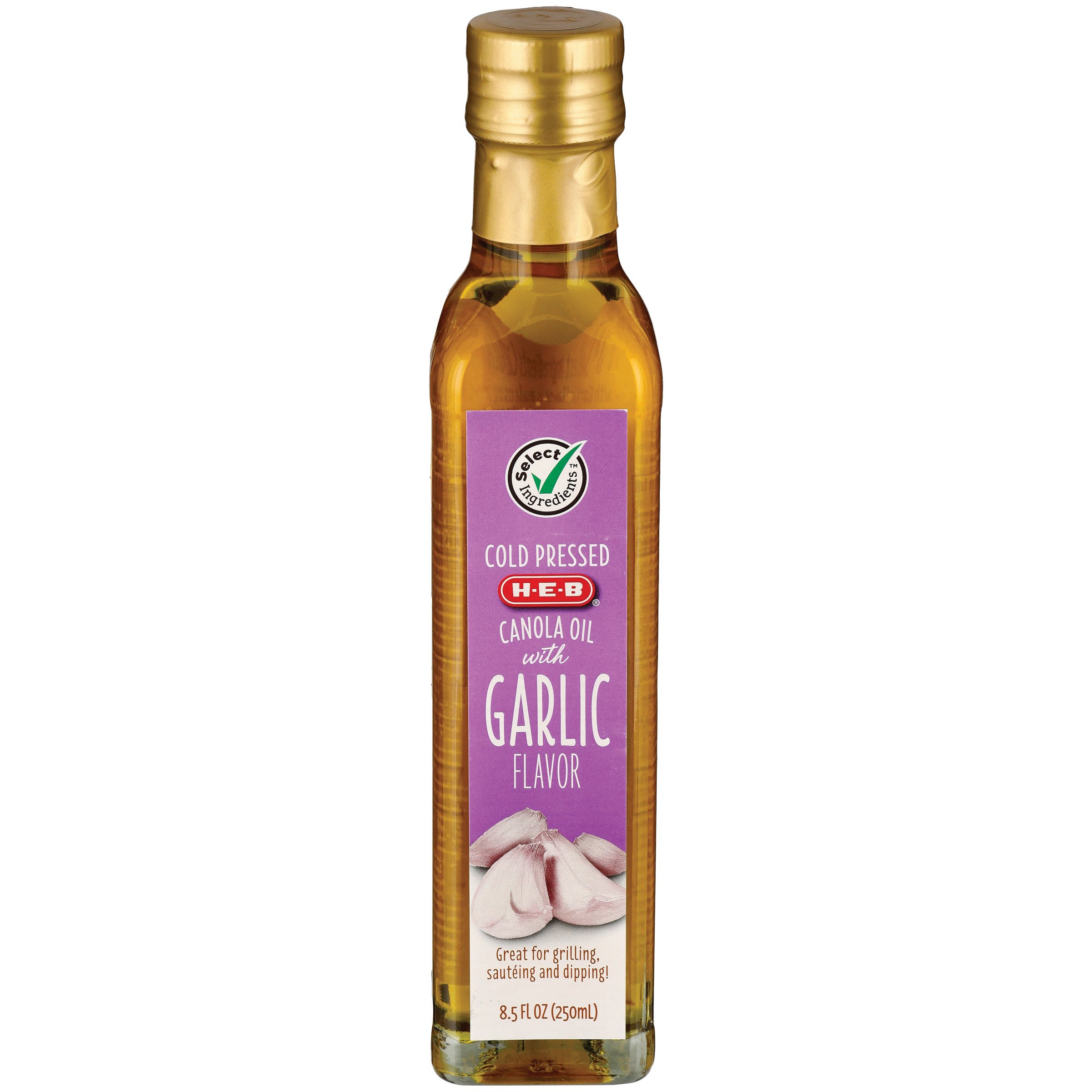 H E B Cold Pressed Canola Oil With Garlic Flavor Shop Oils At H E B