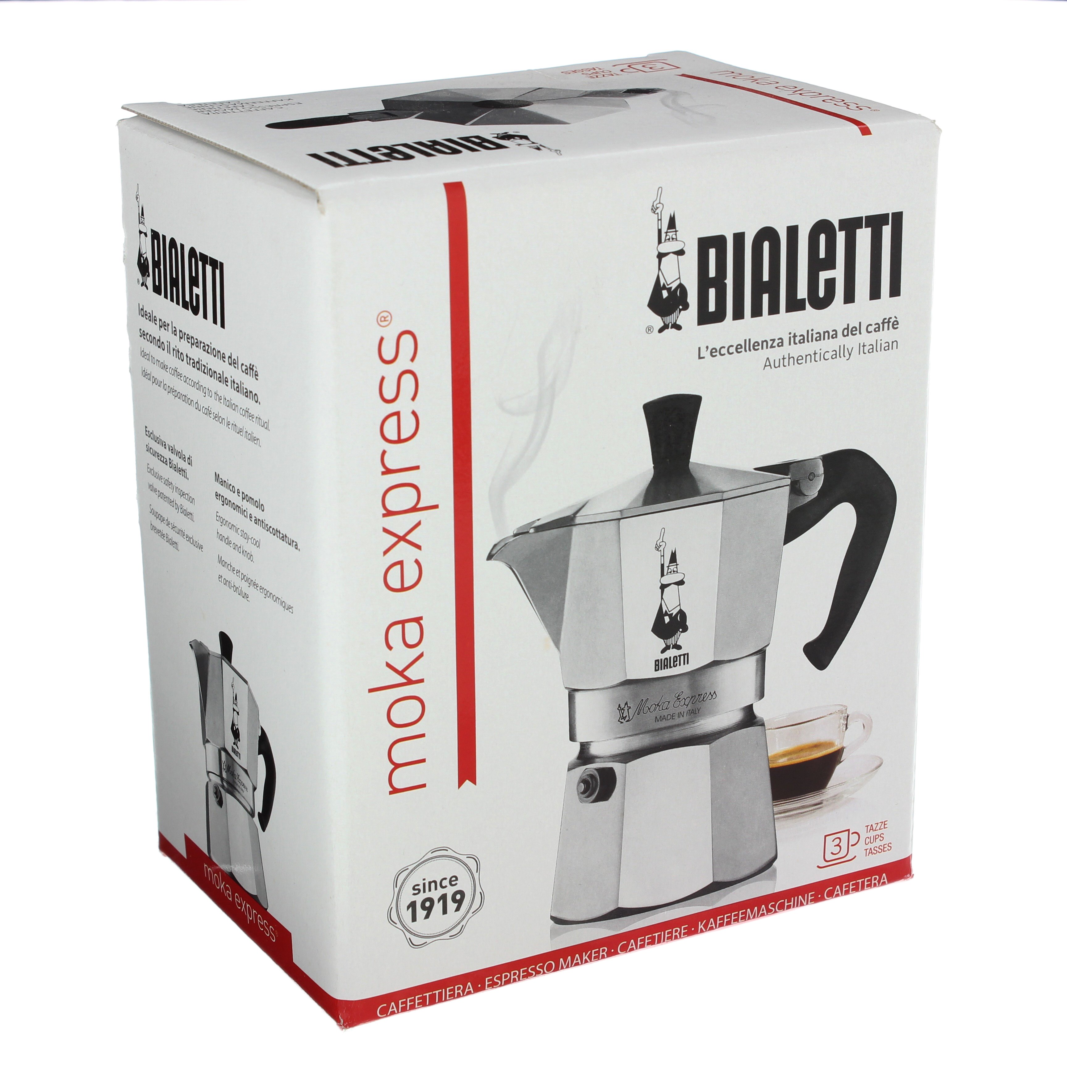 Bialetti Moka Express 3-Cup Stovetop Moka Pot Espresso Maker