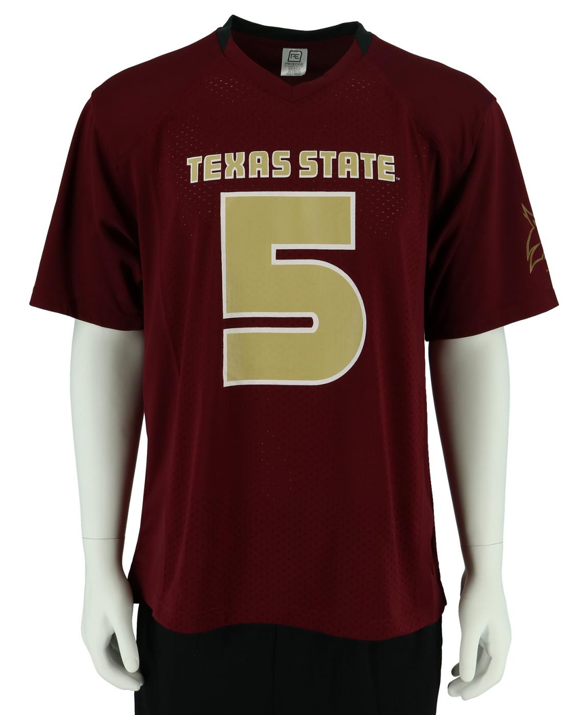 Texas State Men's #5 Maroon Replica Football Jersey; image 1 of 2