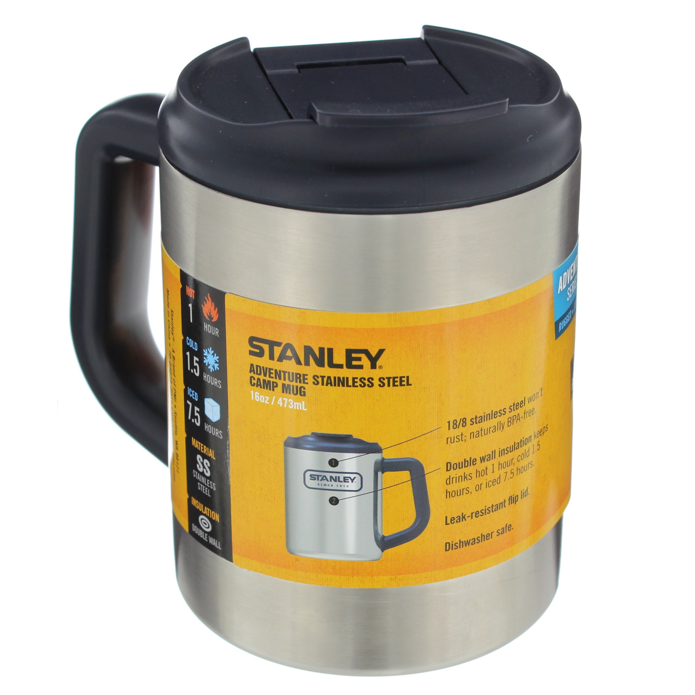 Stanley Adventure 16oz Stainless Steel Pack Mug - Shop Travel & To-Go at  H-E-B