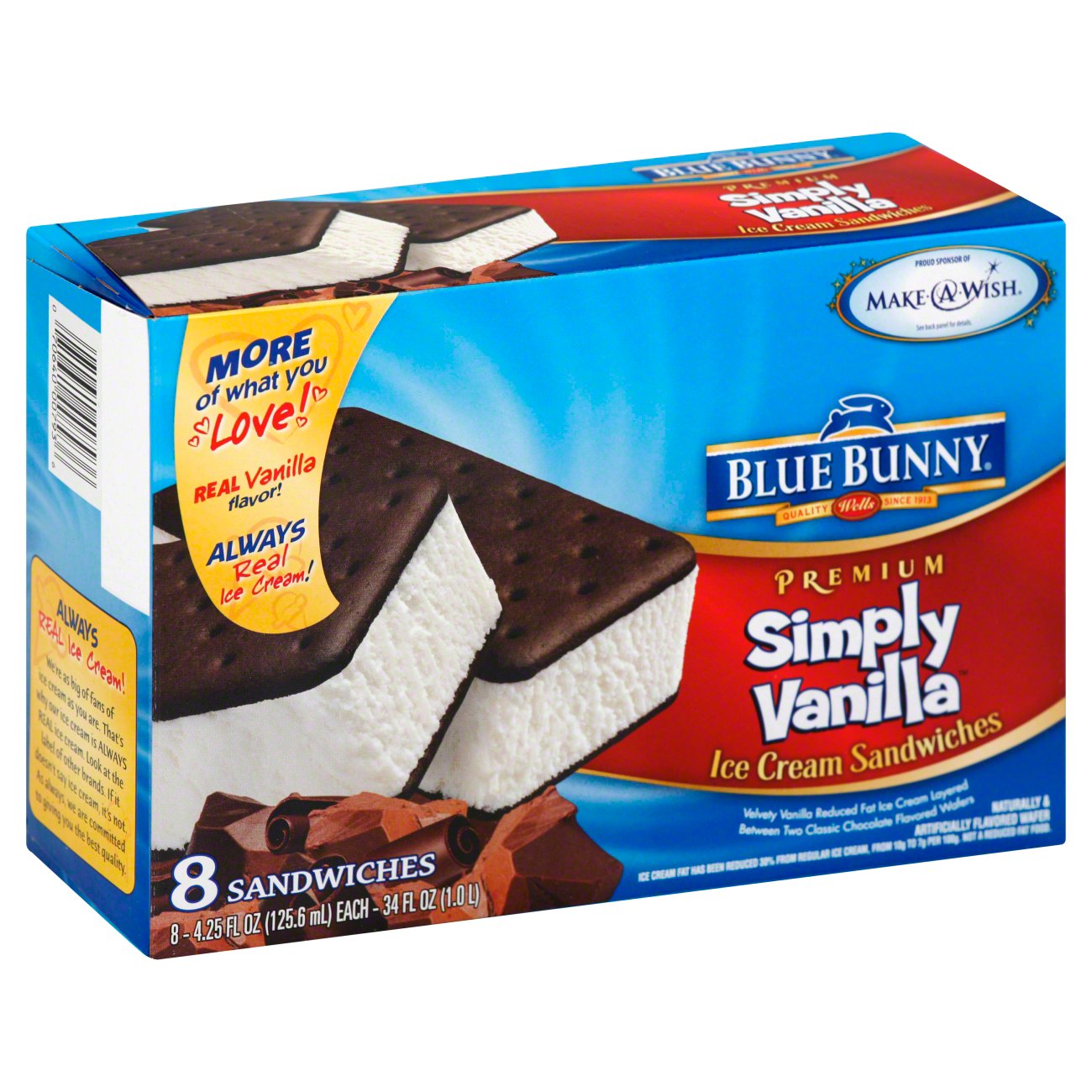 Blue Bunny Simply Vanilla Ice Cream Sandwiches Shop Cones & Sandwiches at HEB