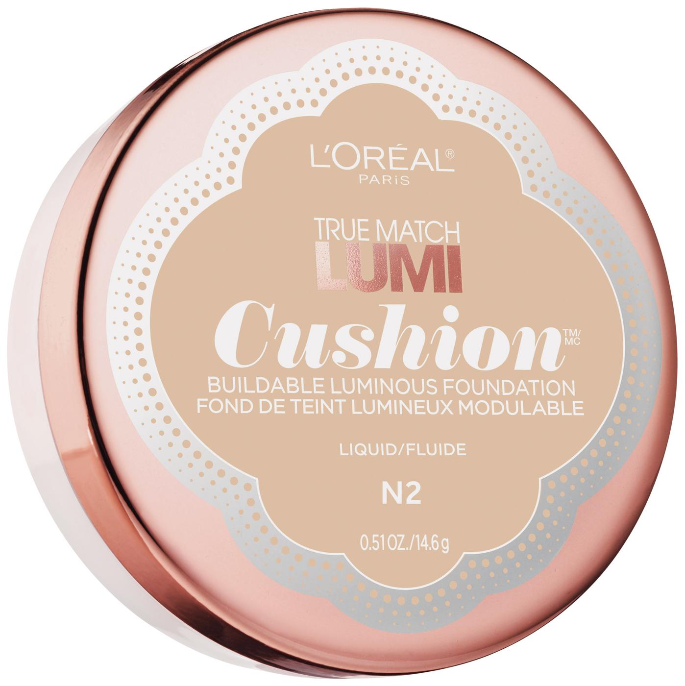 L'Oreal Paris True Match Lumi Cushion Foundation, N2 Class Ivory; image 1 of 2