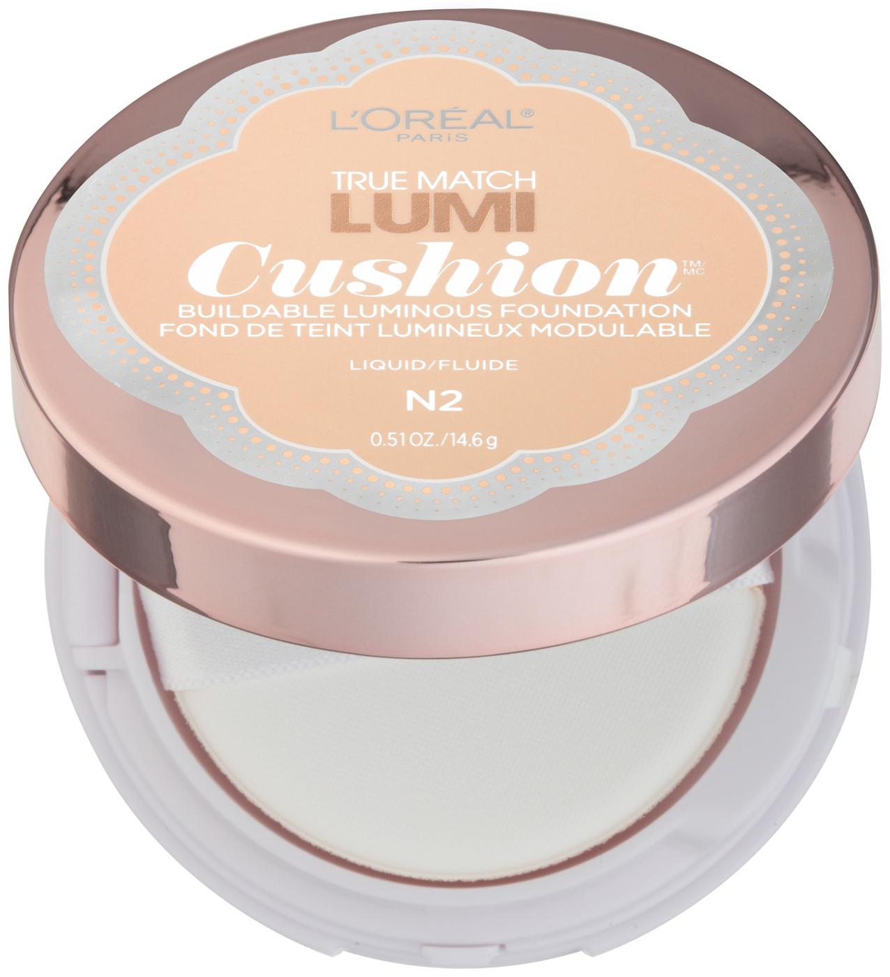 L'Oreal Paris True Match Lumi Cushion Foundation, N2 Class Ivory; image 2 of 2