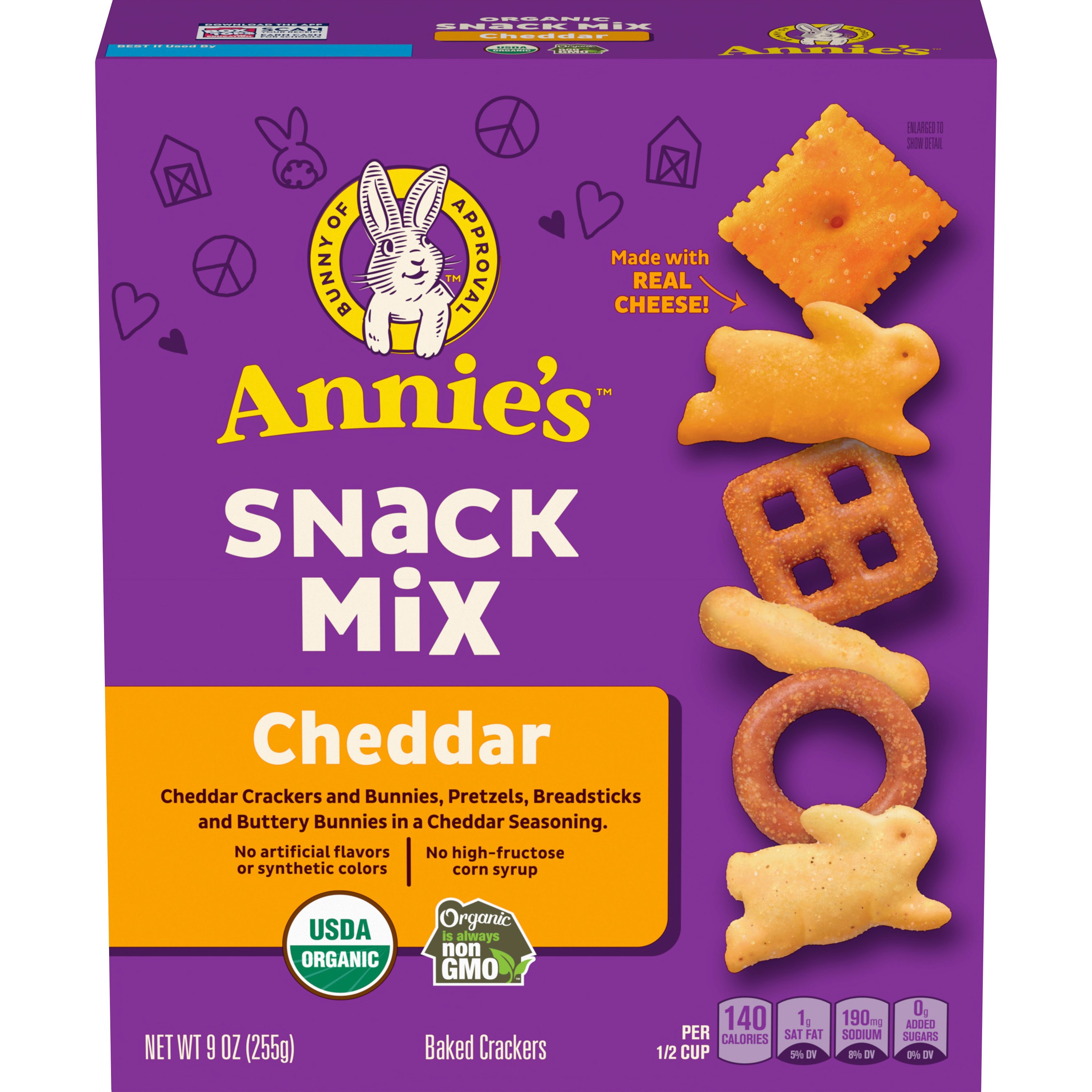 Annie's Organic Cheddar Snack Mix Shop Crackers & Breadsticks at HEB