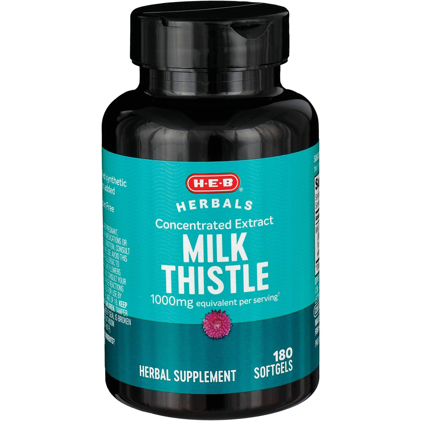 H-E-B Herbals Milk Thistle Extract Capsules - 1,000 mg; image 1 of 2