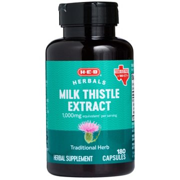 H-E-B Herbals Milk Thistle Extract 1,000 mg Softgels, 180 ct