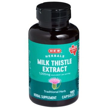 H-E-B Herbals Milk Thistle Extract 1,000 mg Softgels, 180 ct