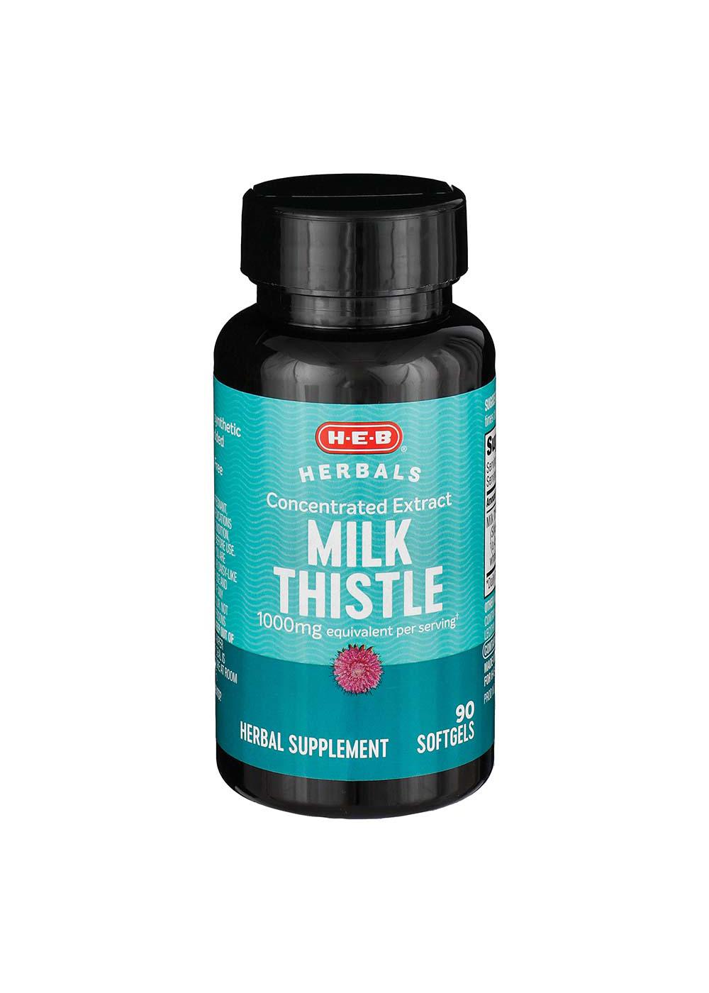 H-E-B Herbals Milk Thistle Extract 1,000 mg Softgels; image 1 of 2