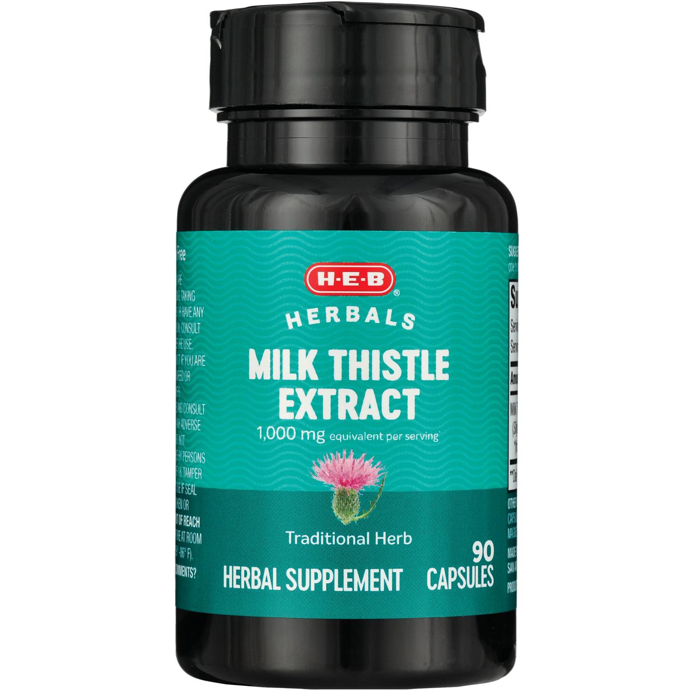 H-E-B Herbals Milk Thistle Extract 1,000 mg Softgels; image 2 of 2