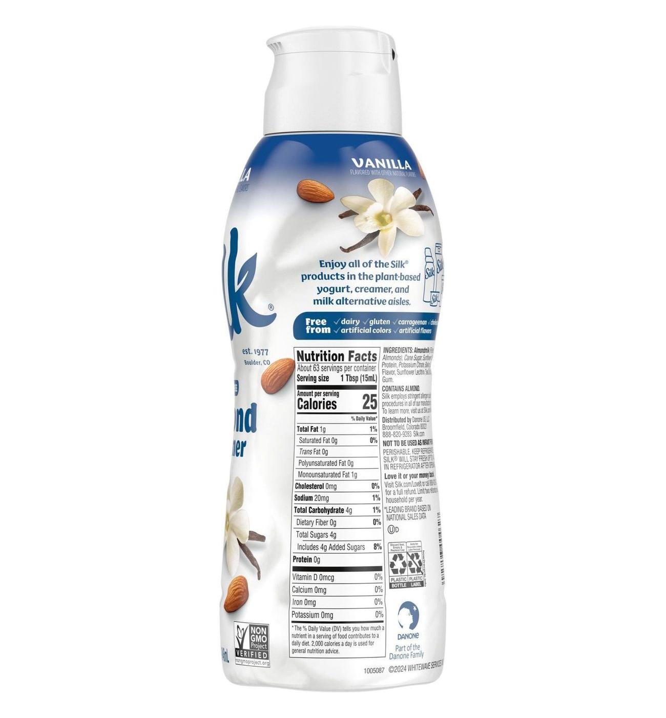 Silk Dairy Free Almond Milk Coffee Creamer - Vanilla; image 2 of 7