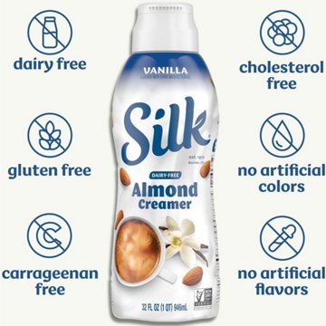 Silk Dairy Free Almond Milk Coffee Creamer - Vanilla, 32 oz