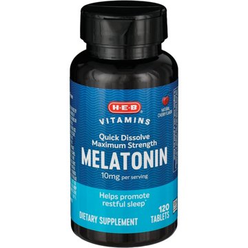 H-E-B Vitamins Melatonin 10 mg Quick Dissolve Tablets – Cherry, 120 ct