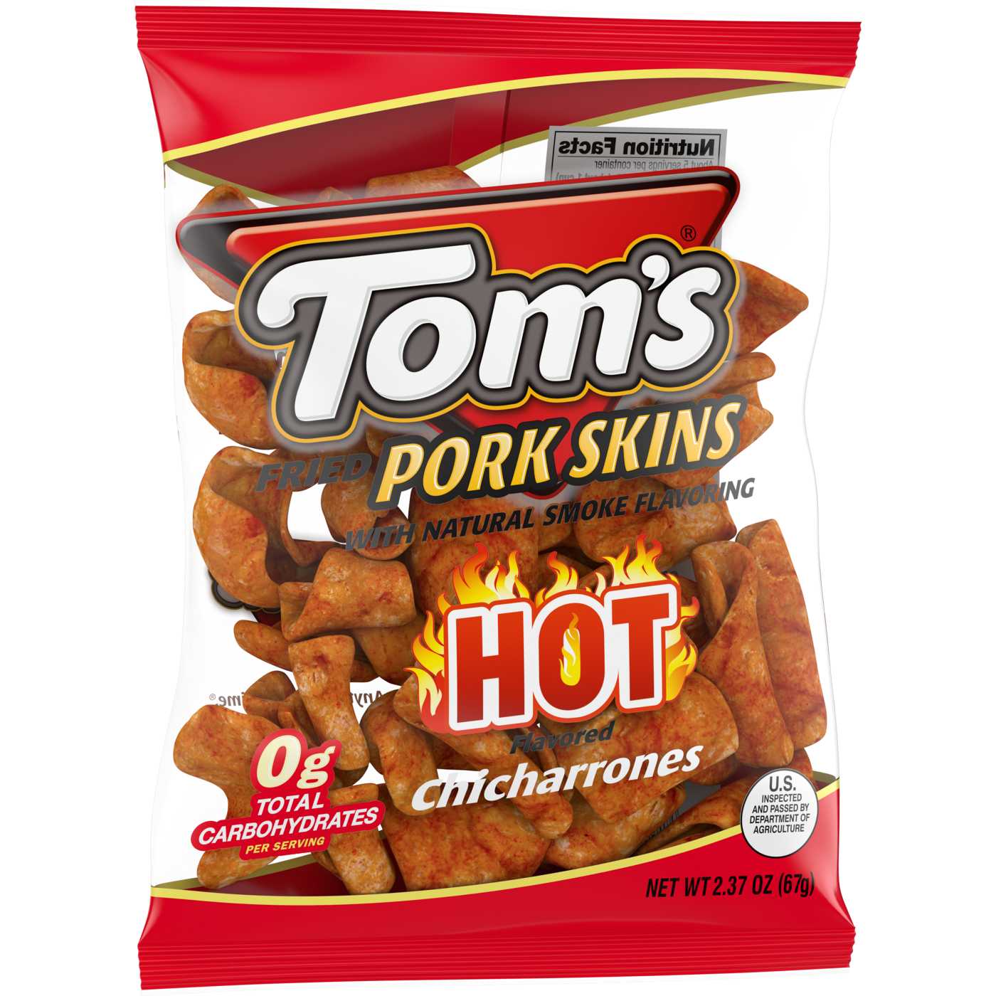 Tom's Hot Chicharrones Flavored Pork Skins; image 3 of 6