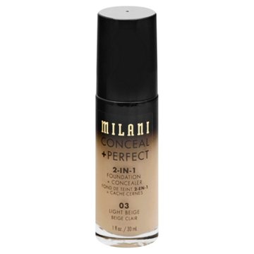 Milani Conceal + Perfect 2-in-1 Foundation + Concealer - Light Beige, 1 oz
