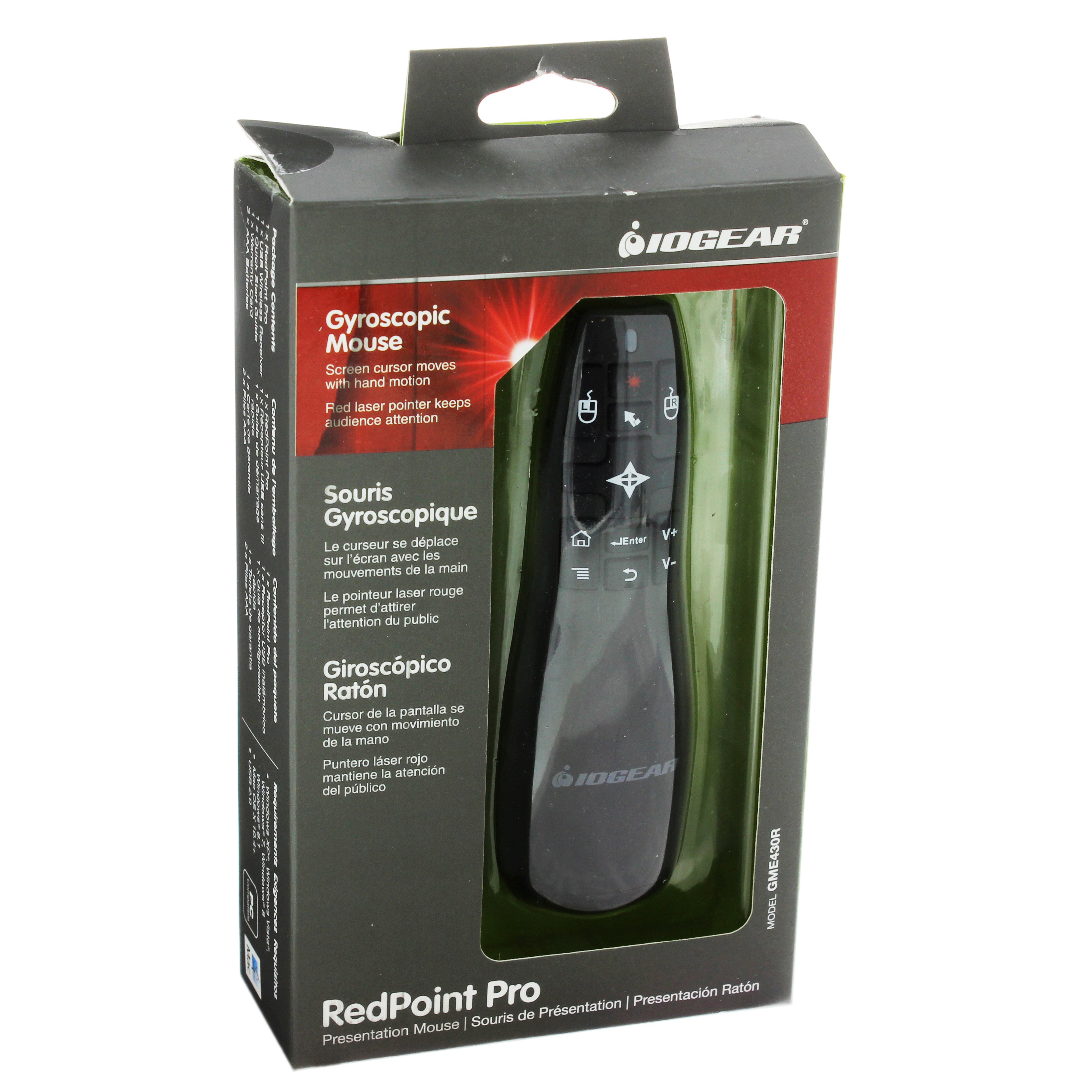 IOGEAR RedPoint Pro 2.4GHz Gyroscopic Presentation Mouse with Laser ...