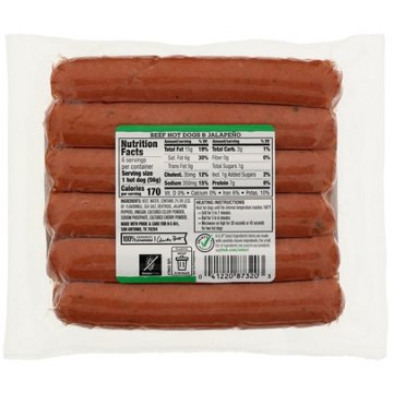 H-E-B Texas Heritage Beef Hot Dogs - Jalapeño, 6 ct