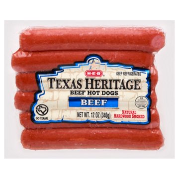 H-E-B Texas Heritage Beef Hot Dogs, 6 ct