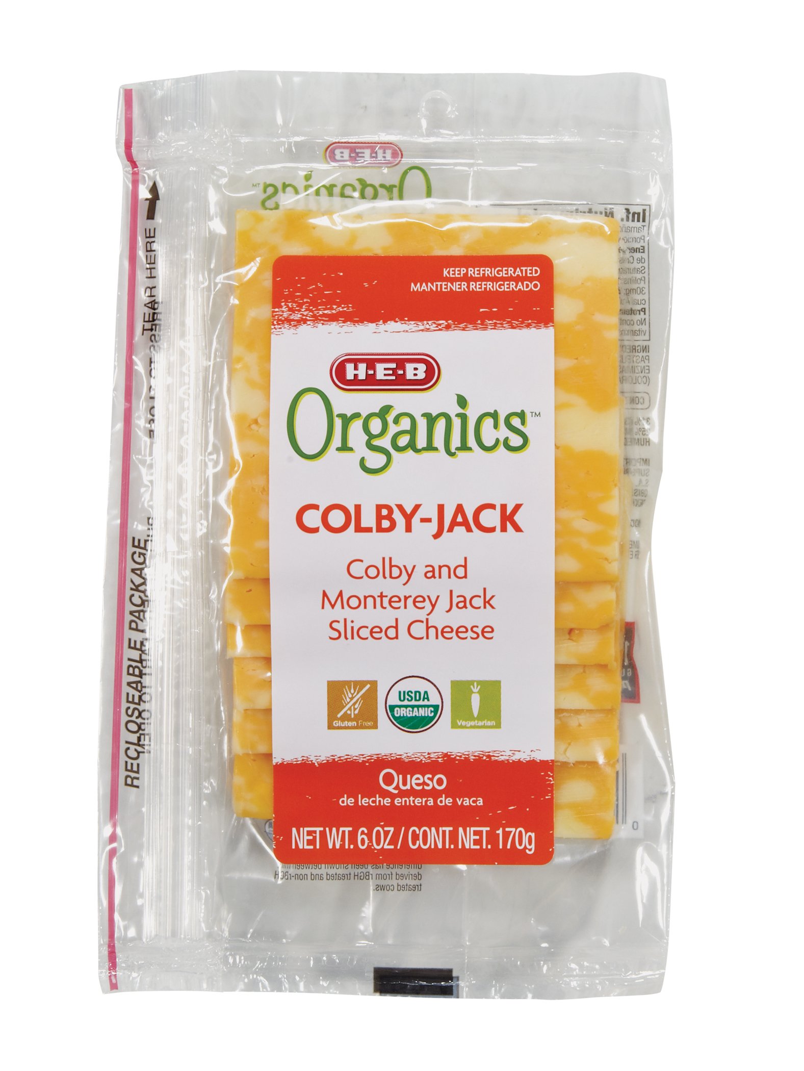 H-E-B Organics Colby Jack Cheese, Slices - Shop Cheese At H-E-B