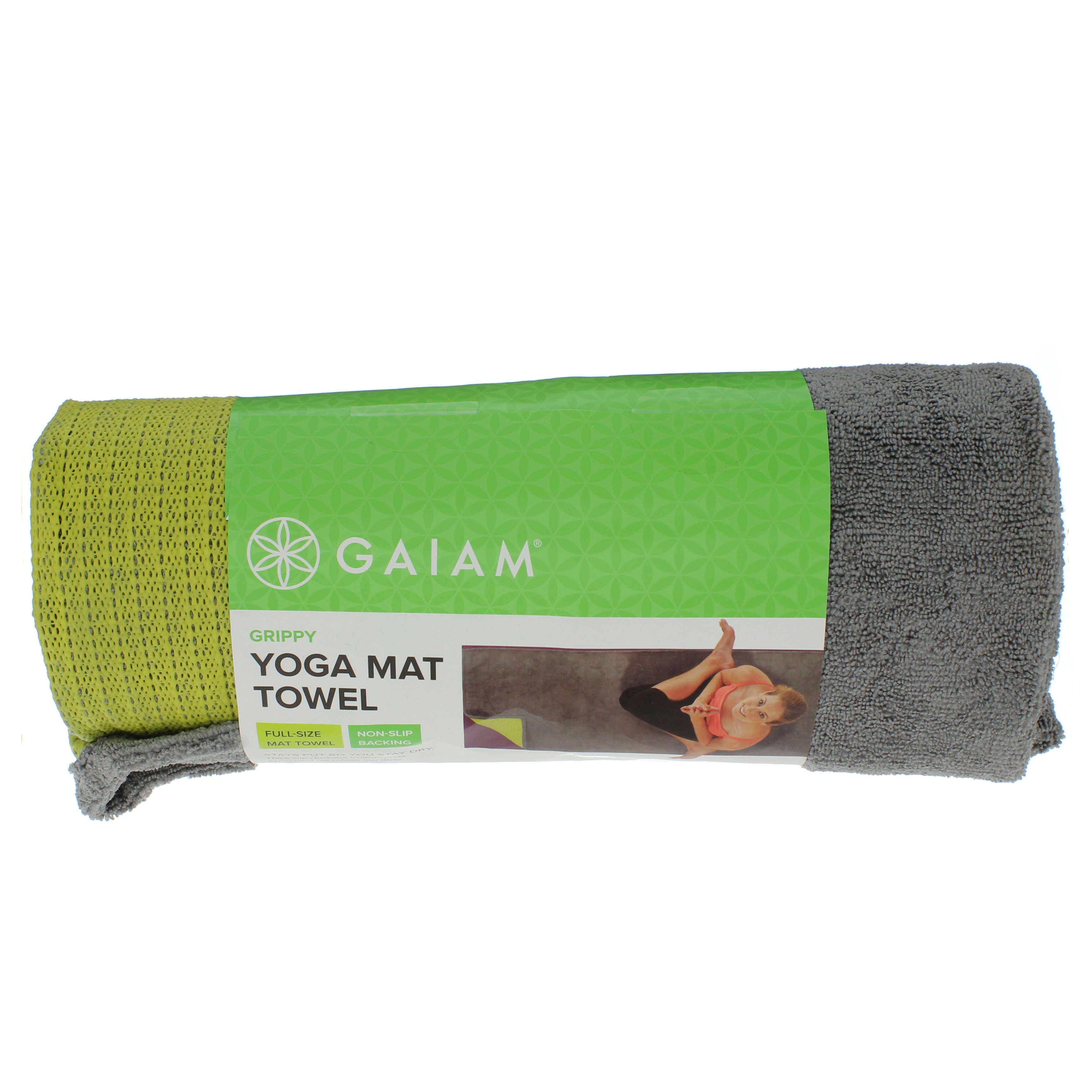 Gaiam Yoga Mat Towel Microfiber Mat-Sized Yoga Towel for Hot Yoga