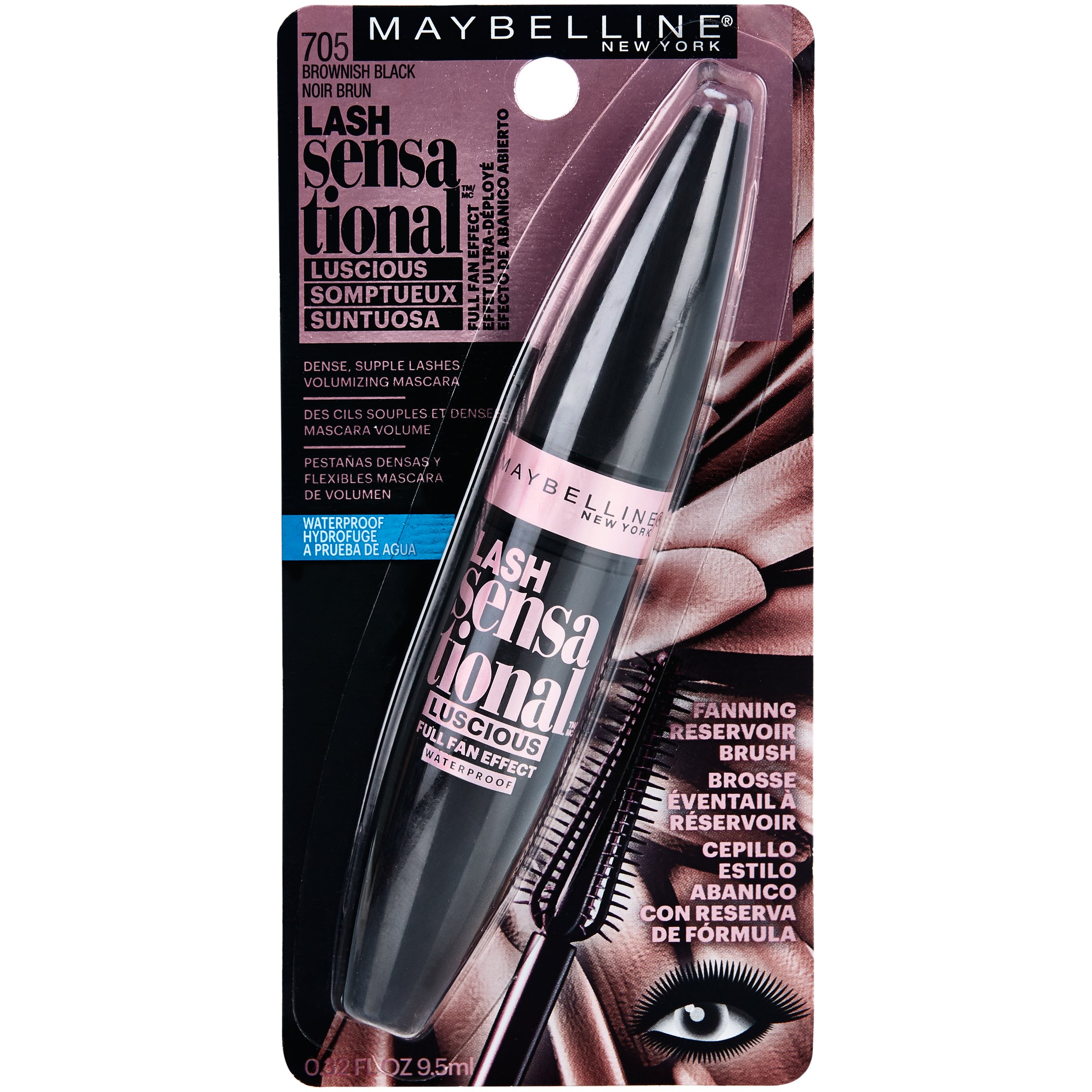 Maybelline Lash Sensational Luscious Waterproof Mascara Brownish Black Shop Makeup At H E B