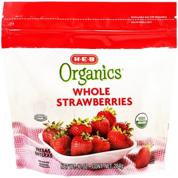 H-E-B Organics Frozen Whole Strawberries, 10 oz