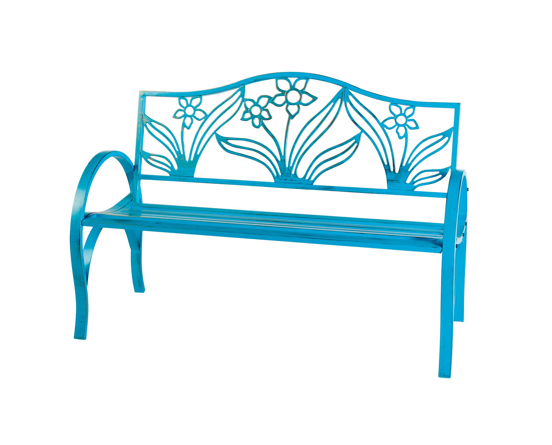 Outdoor Solutions Teal Flower Bench Shop Patio & Outdoor at HEB