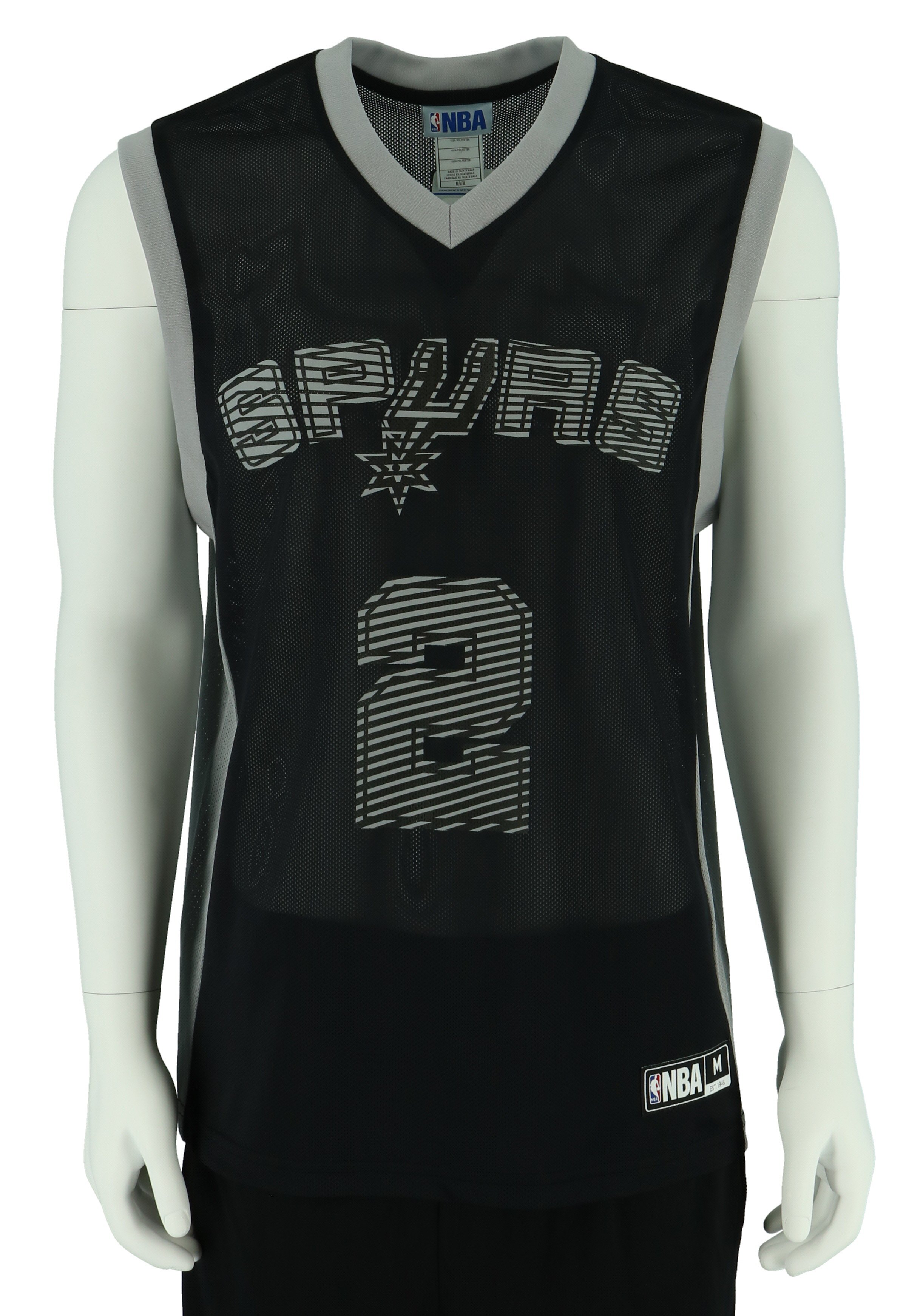 San Antonio Spurs Kawhi Leonard #2 NBA Black Silver Jersey Size Medium