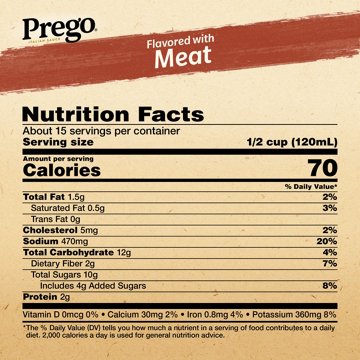 Prego Flavored With Meat Pasta Sauce, 67 oz